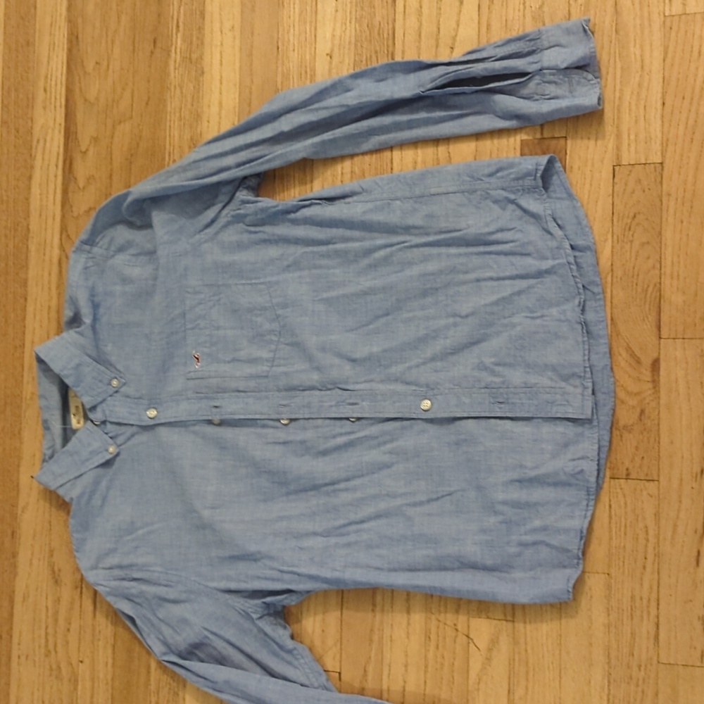 Men's Hollister blue button-down long sleeve shirt size large